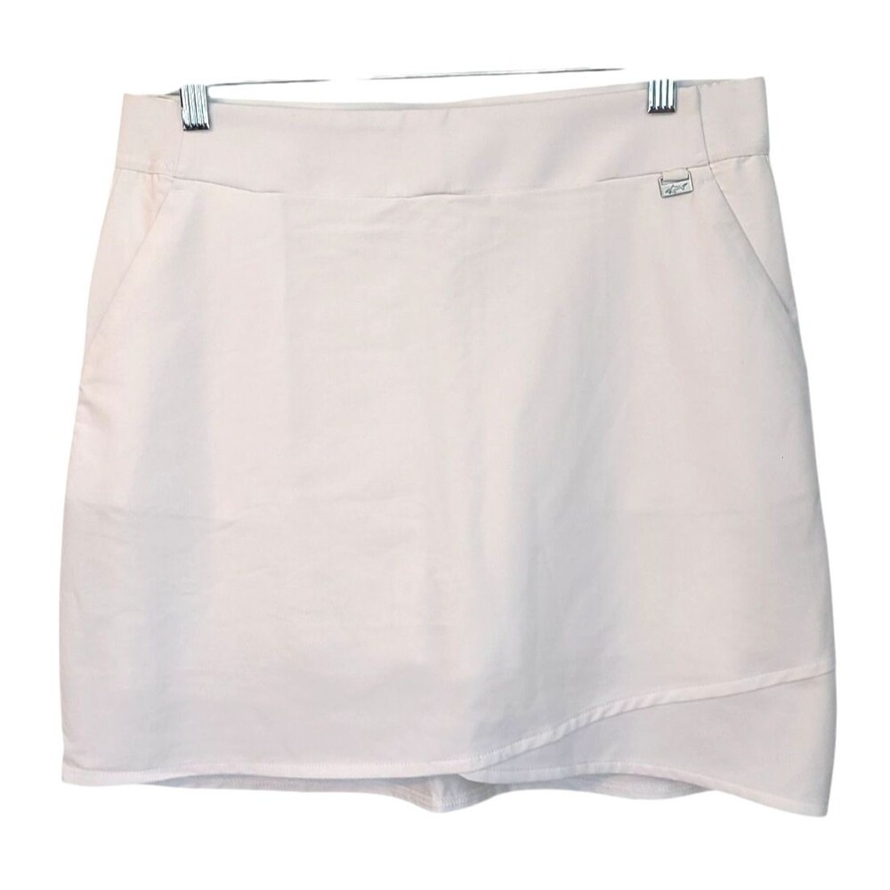 Greg Norman White Golf Skort Tennis Athletic Sz S UPF 30+ Stretch Pockets Preppy